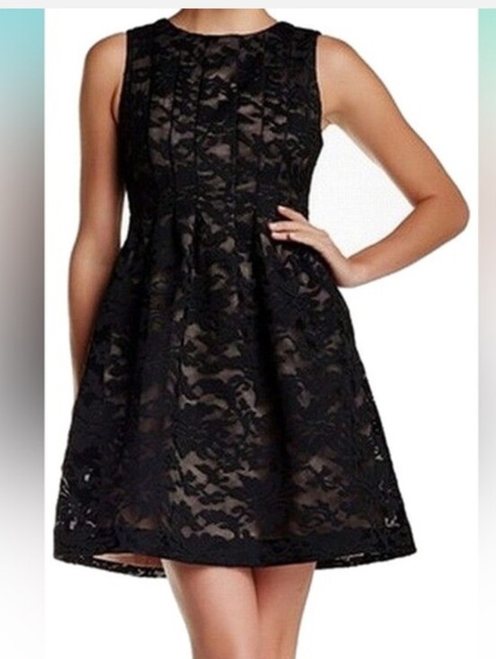 Vince Camuto Dresses & Skirts - NWT Vince Camuto Black Lace Sleeveless Fit-and-Flare Dress
